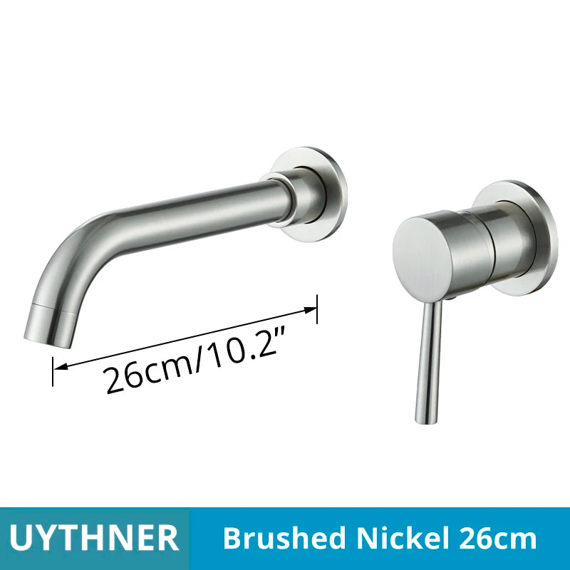 Brushed Gold/Black Basin Faucet Concealed Wall Mounted For Bathroom Faucets Bath Basin Sink Tap Bathtub Hot And Cold Water Mixer