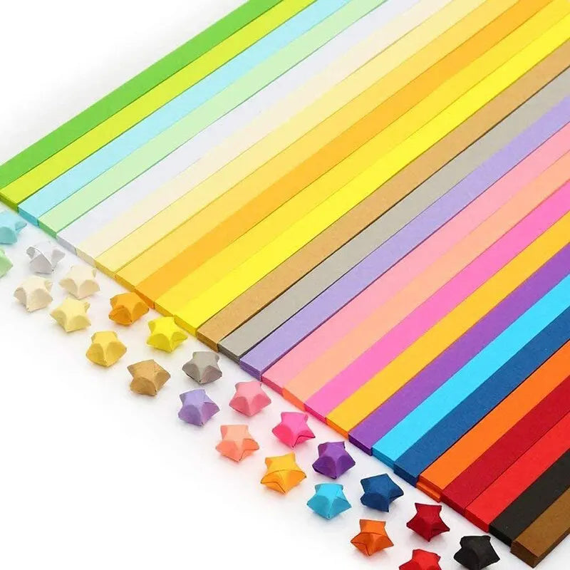 540 Sheets Origami Stars Paper Strips 27 Colors Folding Paper Colorful Double Sided Lucky Star Origami DIY Hand Arts Make Gifts