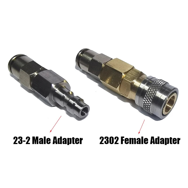 Air HPA Soft Magazine Coil Hose Female 2302 Male 23-2 Adapter Foster Quick Disconnect Coupler (US) Fill Whip 150psi/10bar
