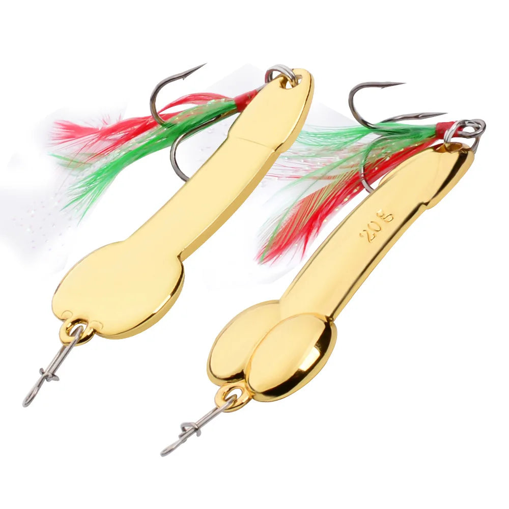PRO BEROS Metal VIB Lure Sequins Bait Gold Spoon Penis Fishing Lures Artificial Bait Tackle Fishing Spinner Blade for Bass