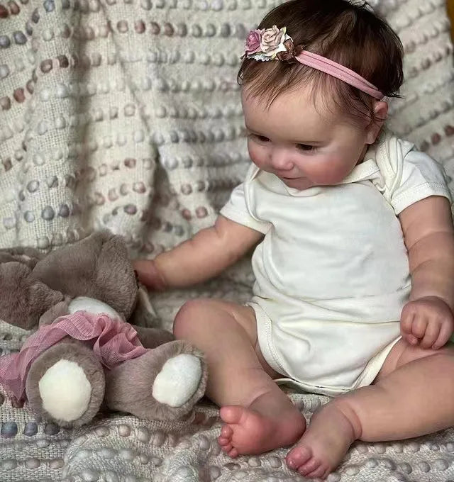 50 cm Silicone Reborn Baby Girl Doll bebe reborn Soft/Blue Eyes/Newborn Baby for/dolls real hair/Christmas Gifts for Girls