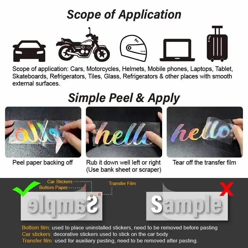 1 Pcs Car Reflective Stickers Motorcycle Car Decorative Decals Warning Stickers Keep Your Distance