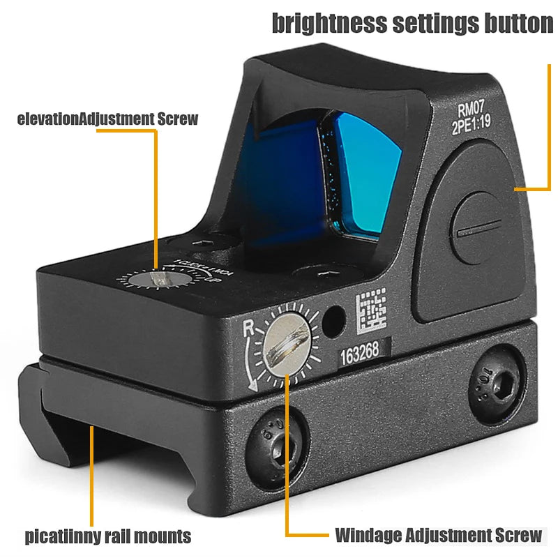 Mini RMR Red Dot Sight Collimator Rifle Reflex Sight Scope fit 20mm Weaver Rail For Airsoft / Hunting Rifle