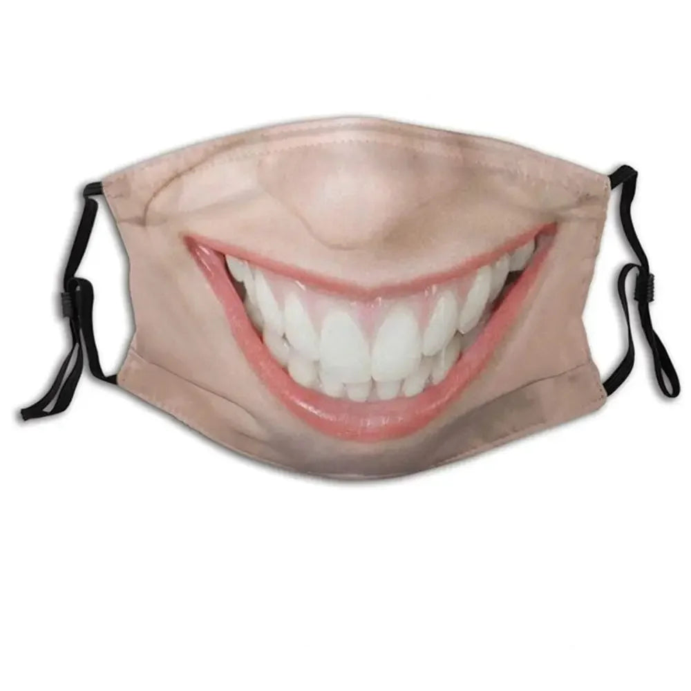 Facial Expression 3D Three-dimensional Mask Personality Printed Funny Printed Mask Cotton Imitation Party Cosplay Mask Gifts