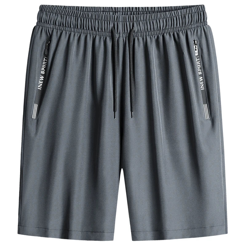 New Fashion Sports Shorts Men Breathable Quick Dry Men's Short Pants Men Breathable Elastic Waist Shorts Male Bottom Black XXXL