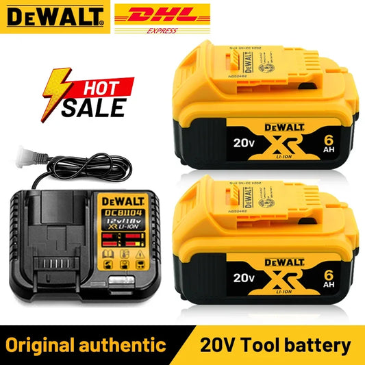 Original DEWALT 20V battery, 6AH, rechargeable lithium-ion battery, DEWALT charger, DCB115, DCB118, DEWALT20V-60V tool battery