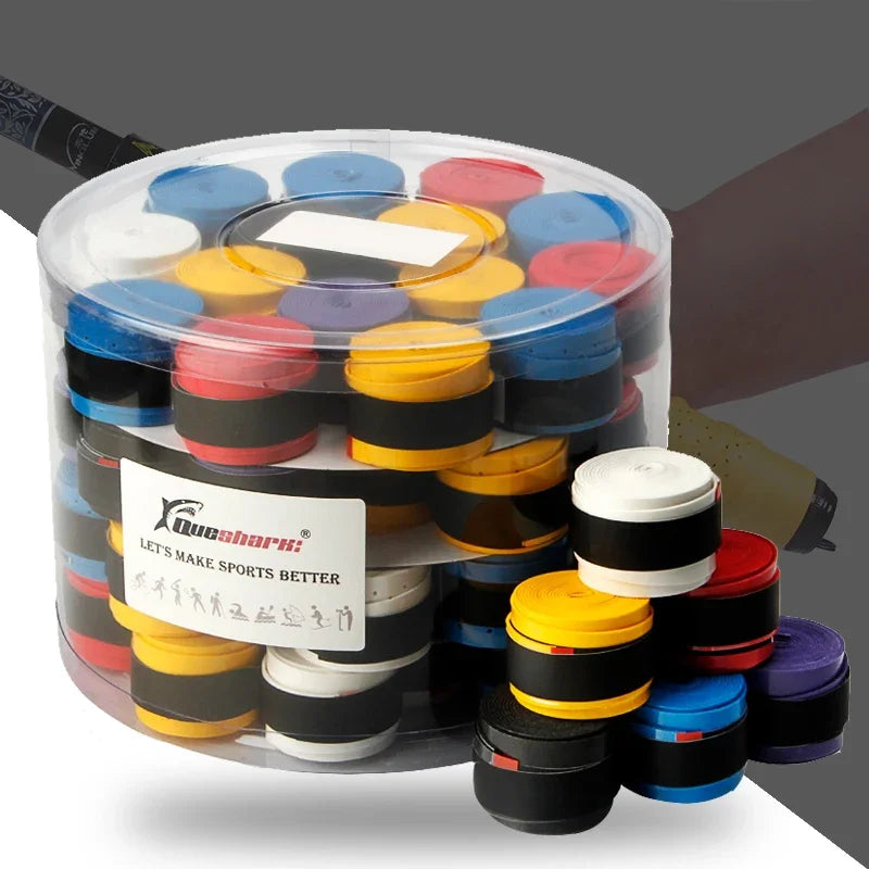 60 pcs /Lot White Black Colorful Coated Tennis Overgrips Badminton Grips Tennis Racket Tapes Fishing Rod Sweatbands 0.6mm 0.7 mm