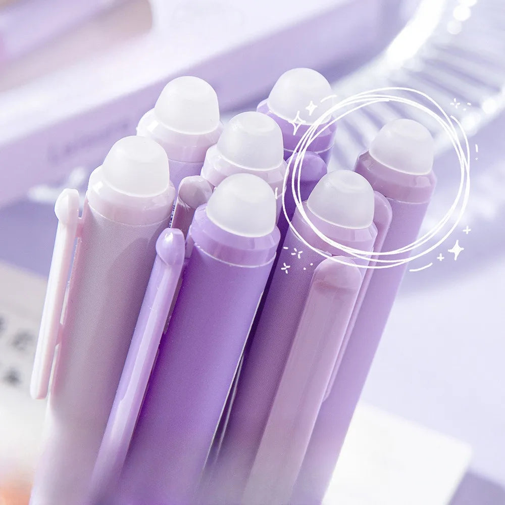 4PCS/Box Soft Cloud Grip Erasable Press Gel Pen ST Tip Quick Drying Ballpoint Pen Student 0.5mm Black Ink Office Accessories