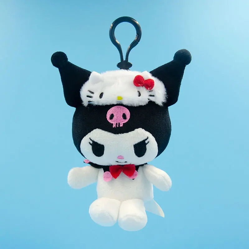 Sanrio Hello Kitty Melody Kuromi Cinnamoroll Plush Toy Backpack Pendant Cartoon & Cute Doll keyring Children's Toy Birthday Gift