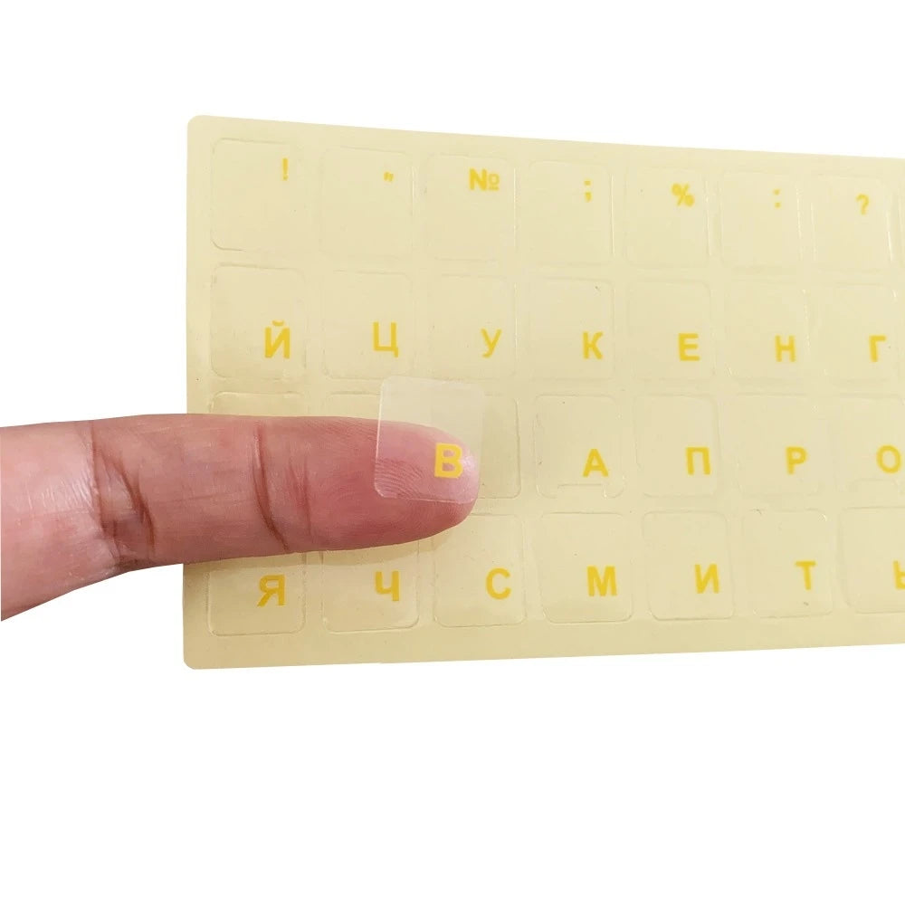 Russian Keyboard Stickers Transparent Paster Tags Strong Viscosity Keyboard Cover Alphabet Layout With Button Letters Waterproof