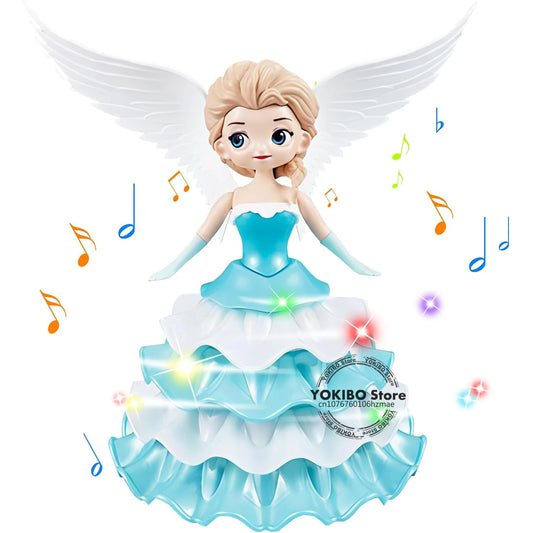 Dancing Princess Toys for Girls,Electric Cars Angel Doll with Colorful Flashing Lights & Singing Music Toys for Girls