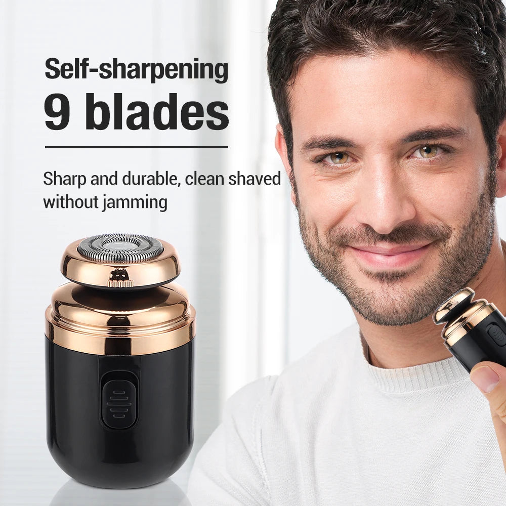 2 IN 1 Mini Portable Electric Travel Shaver Capsule Nose Hair Trimmer Rechargeable Electric Beard Scraper Knife Men's Razor