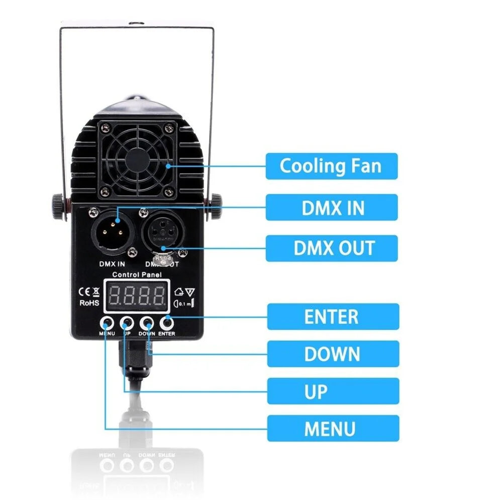 Led Spot Lights DMX512 Voice Controlled Rotating Stage Light With Stand for Home Party KTV Bar Dropship