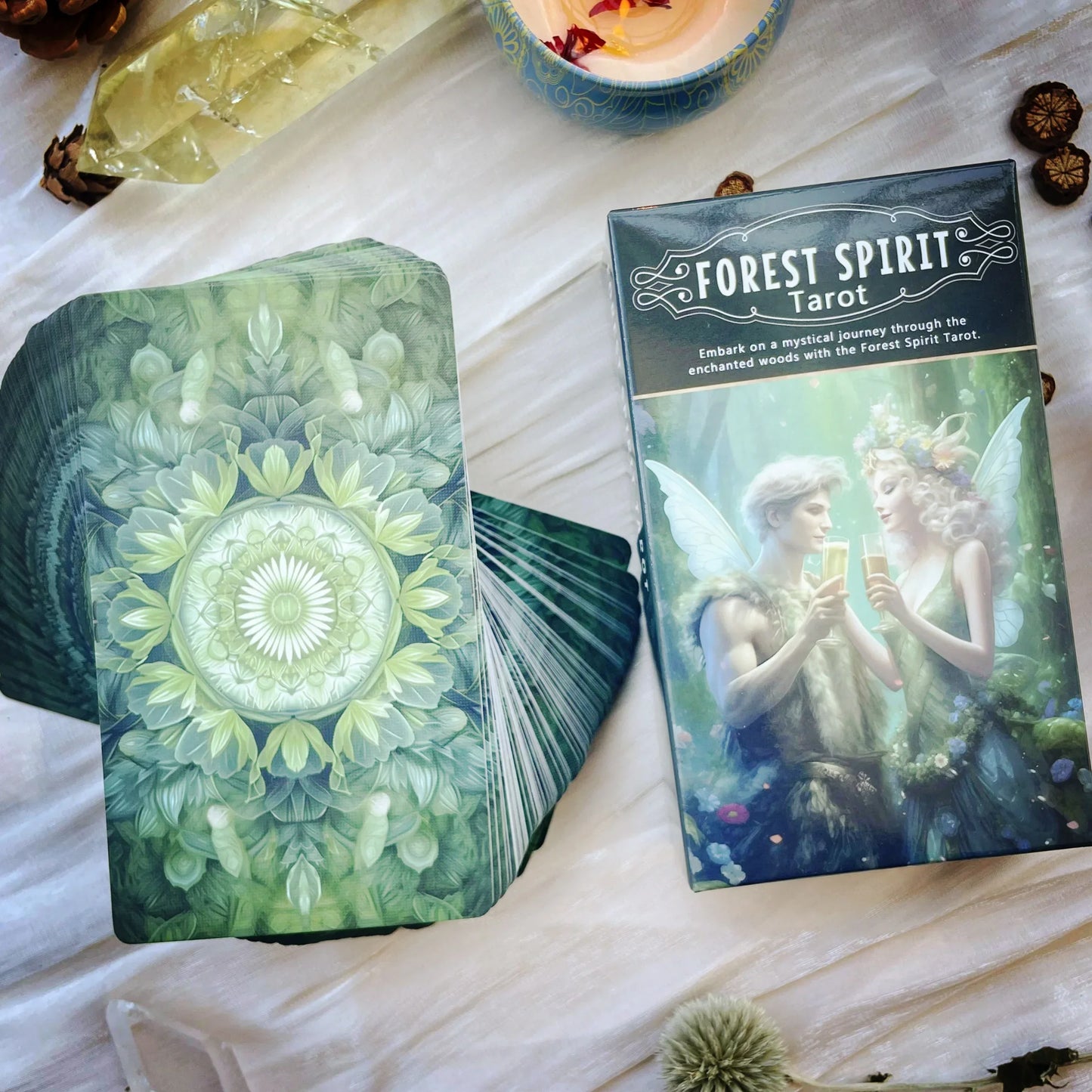 New Beginner 12x7cm Tarot Rider Waite 78 Genuine Professional Forest Spirit Tarot Cards deck with guidebook Spanish Russian PDF