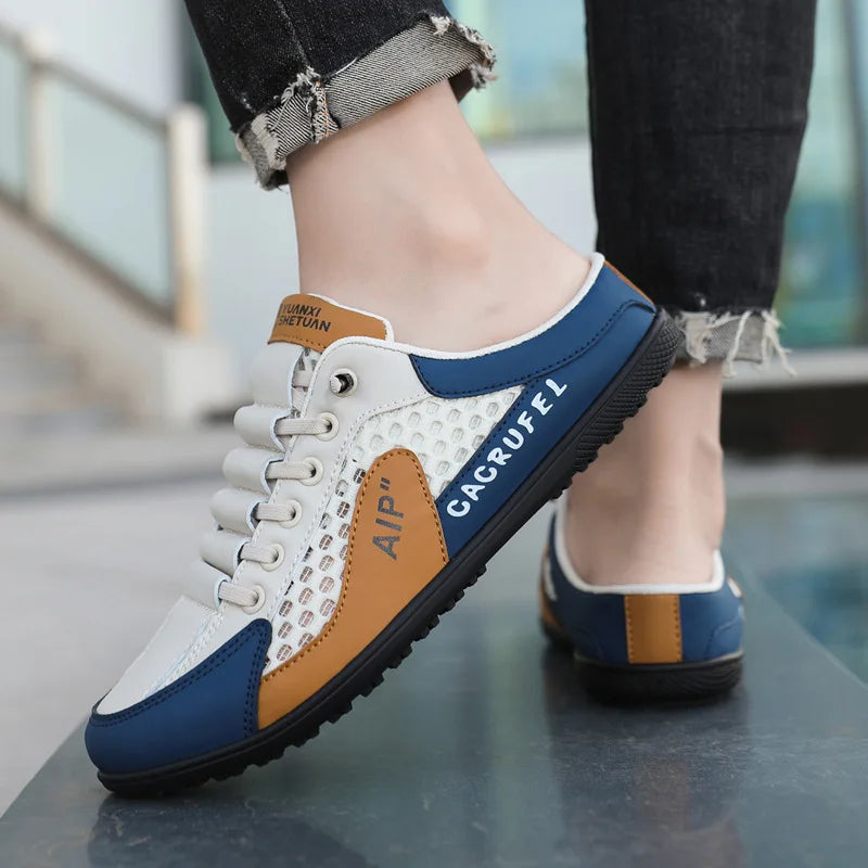 2024 Hot Sale Casual Shoes for Mens Summer NEW Half Slippers Men Breathable Flats Shoes Man Fashion Half Drag Walking Shoes Men