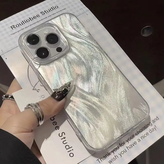 Luxury Siliver Laser Feather Yarn Phone Case For Infinix Hot 40 Pro 30 40 40i 30i 12i 8 9 10 11 Play NFC on Hot 10 Lite 4G Cover