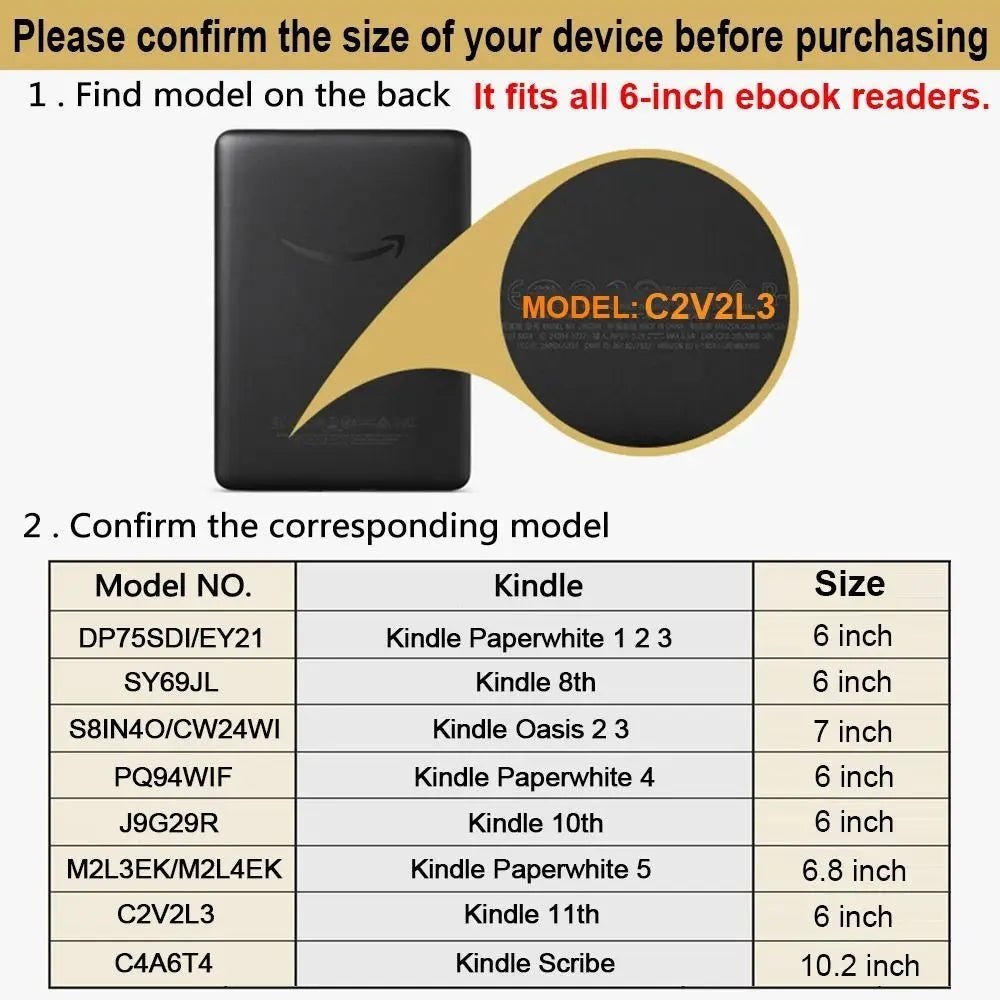 11th Generation 6 inch e-Reader Sleeve C2V2L3 Shockproof Protective Case Insert Cover Portable for Kindle Paperwhite 1/2/3/4