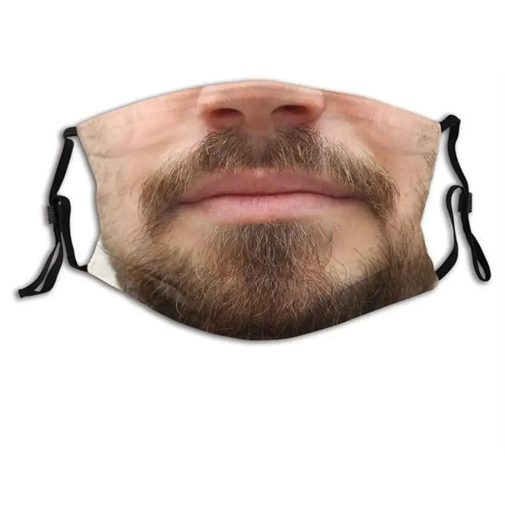 Facial Expression 3D Three-dimensional Mask Personality Printed Funny Printed Mask Cotton Imitation Party Cosplay Mask Gifts