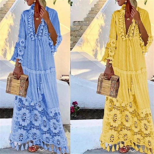 Woman Beach Cover Up Dress Boho Tunic Beachwear