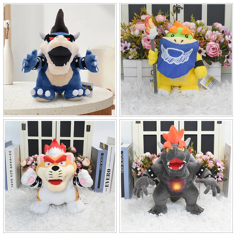 Mario Bros Bowser JR Plush Toys Koopa Meowser Stuffed Doll Fury Bowser Dragon King K.Rool Anime Peluches Dolls Halloween Gifts