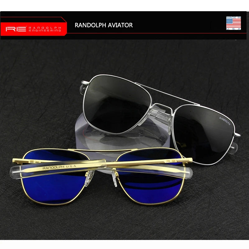 Pilot RE Sunglasses Men Top Quality Sun Glasses For Male American Army Military Glass Lens Lens Oculos