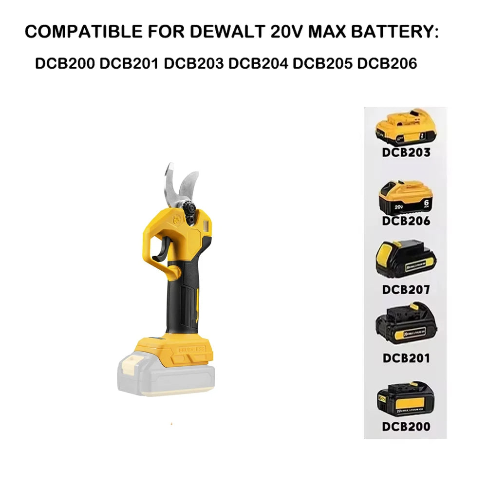 Brushless Electric Pruning Shears Garden Tool Pruner With LED Display Cordless Garden Scissors Fruit Tree Fit Dewalt 18V Battery