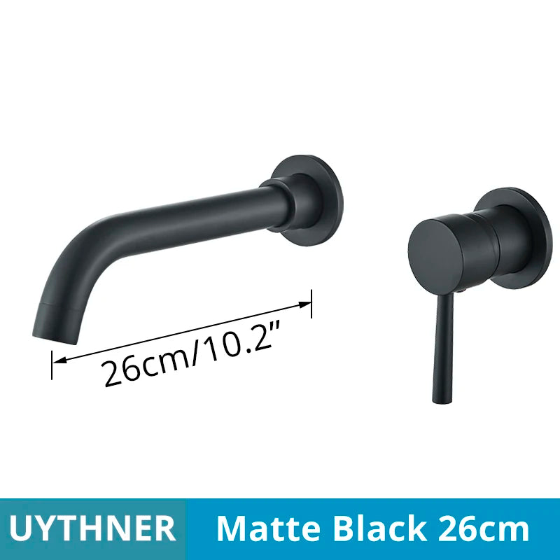 Brushed Gold/Black Basin Faucet Concealed Wall Mounted For Bathroom Faucets Bath Basin Sink Tap Bathtub Hot And Cold Water Mixer