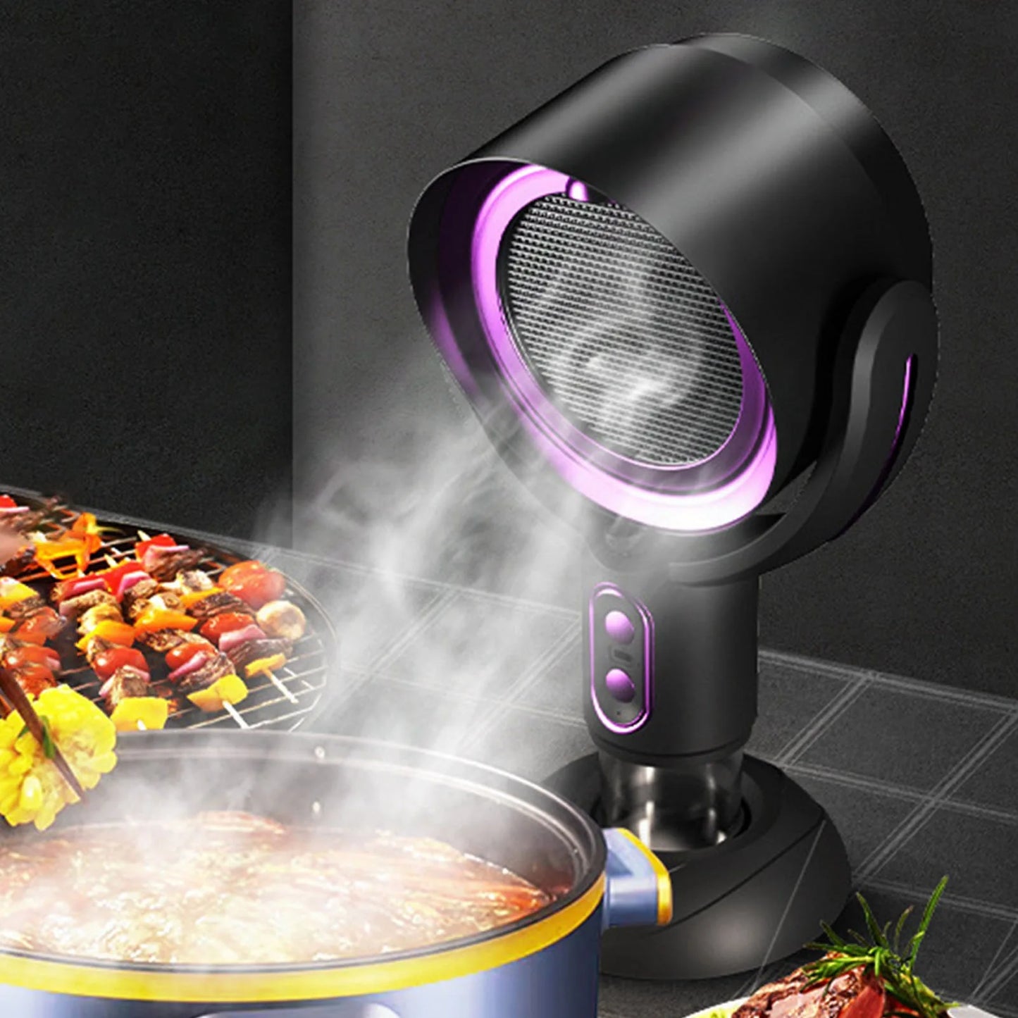 Portable Exhaust Hood Desktop Range Hood 2 Speed  USB Powered Portable Kitchen Exhaust Fan for Apartment 5V 8W