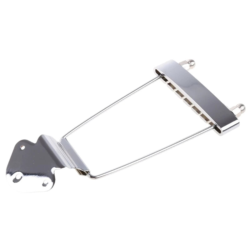 Chrome Guitar Tailpiece Trapeze Open Frame Bridge for 6 String Archtop Guitar