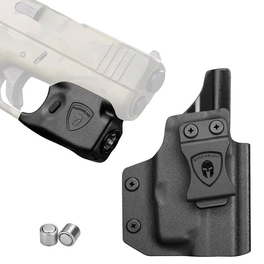 Glock 43/43X ,Not Fit G43X MOS,Mini Tactical Gun Light 150 Lumens with Kydex Holster Pistol Tactical Right Hand Gun Flashlight ﻿