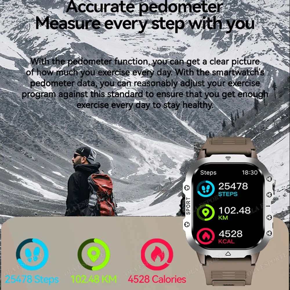 2025 Smartwatch Men Bluetooth Call Heart Rate Health Monitor AI Voice Waterproof Sport GPS Tracker Smart Watches For Android IOS