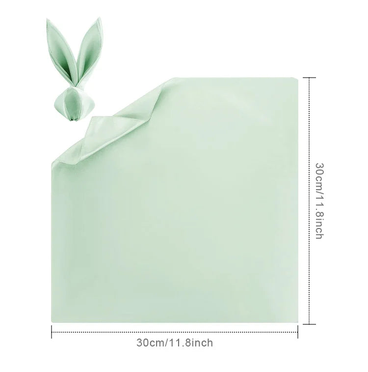10Pcs Champagne Satin Table Napkin 30X30cm Soft Handkerchief White Wedding Banquet Square Table Napkins Dinner Party Decoration