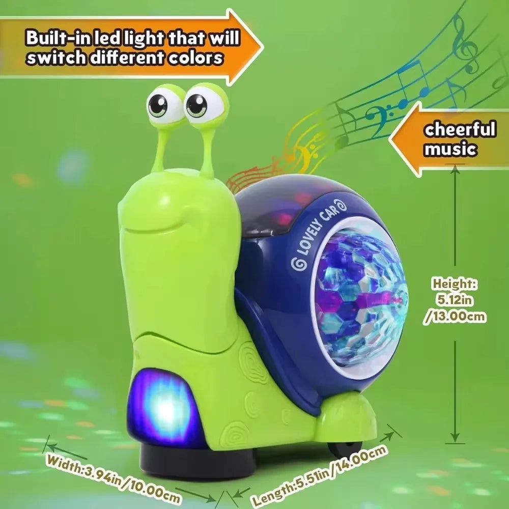 Electric Children's Toy Snail Doll With Cute And Interesting Design, Sound And Light Swing, Automatic Walking To Avoid Obstacles