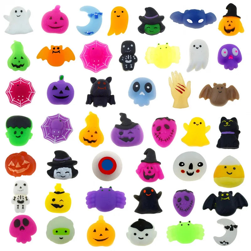 25-50PCS  Halloween Squishies Mochi Animal Squishy Toys For Kids Antistress Ball Squeeze Party Favors Stress Relief Toys Gift