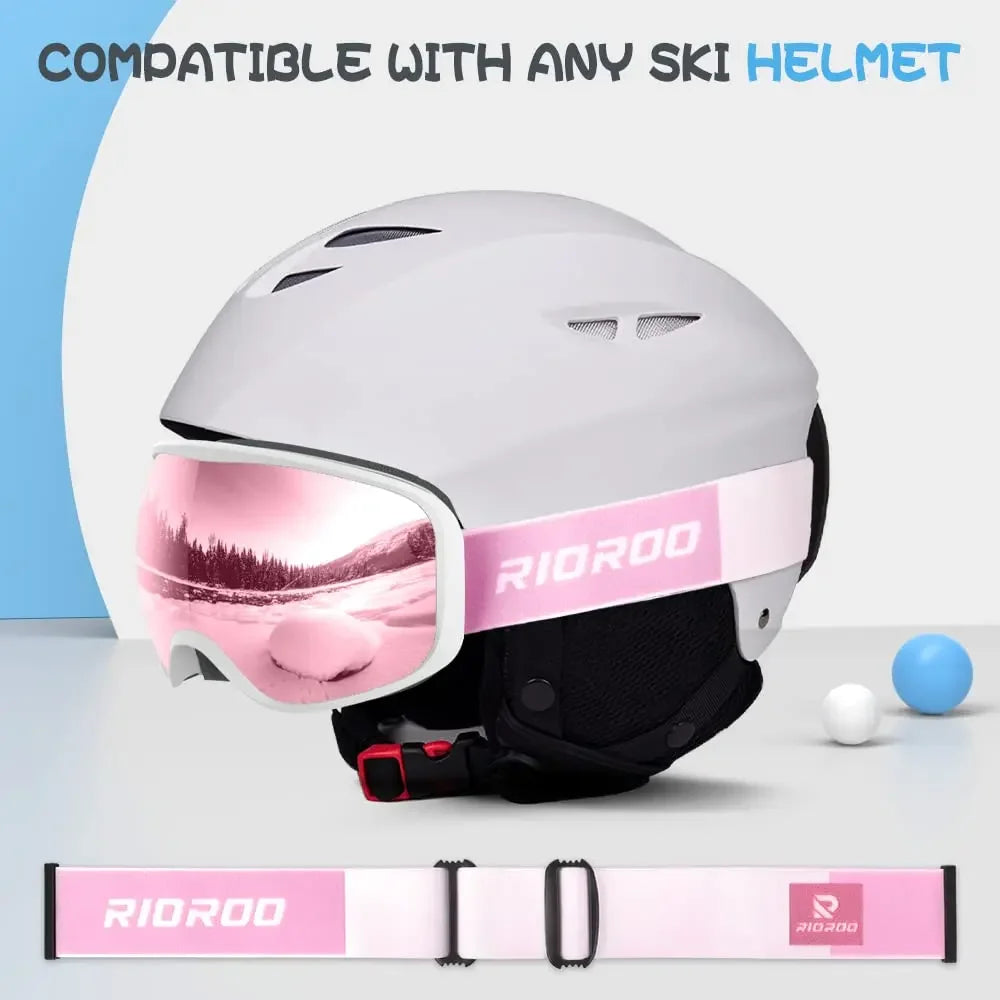 Kids Professional Ski Goggles Winter Ski/Snowboard Goggles Sunglasses Anti-UV400 Sports Equipment for 3-10 Years old Children