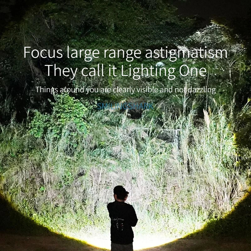 Xiaomi Outdoor Flashlight Portable Strong Light Variable Focus with Floodlight Side Lights Home Portable LED Flashlights Camping