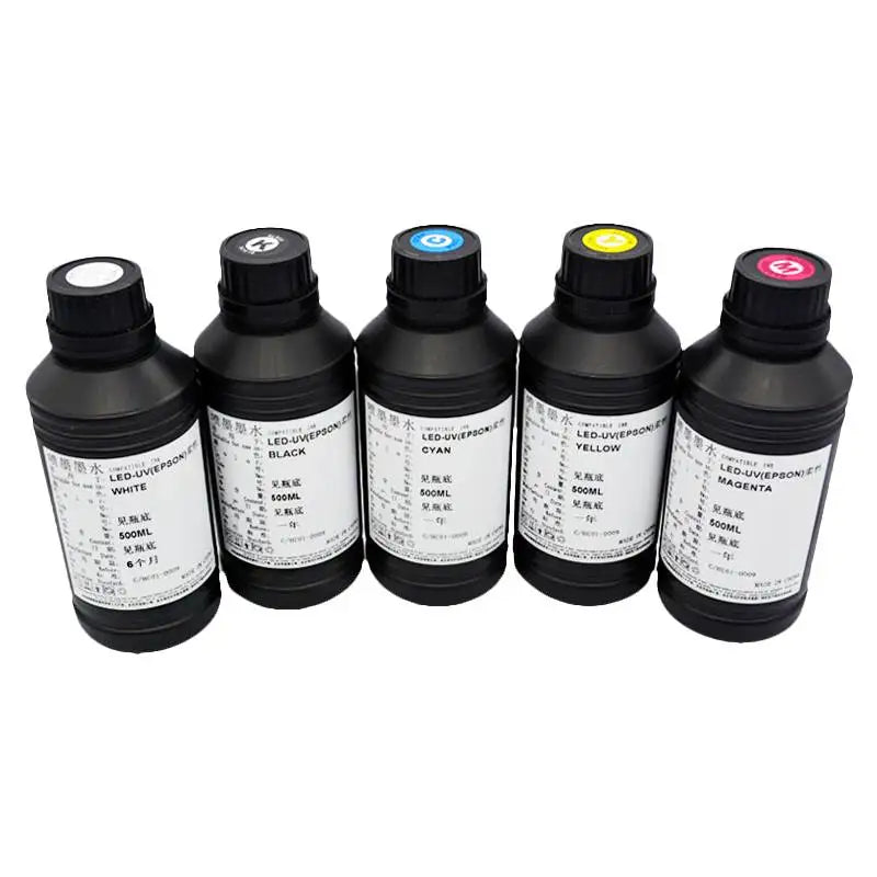 500ML Bottle LED UV Ink For Epson L800 L805 L1800 R290 R330 1390 1400 1410 UV Printer Ink UV Varnish Gloss Ink Hard INK Soft