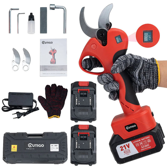 OUTIGO electric thread secateur, 40mm, with screen with 2 Batteries 3.0Ah for fruit trees and vineyard