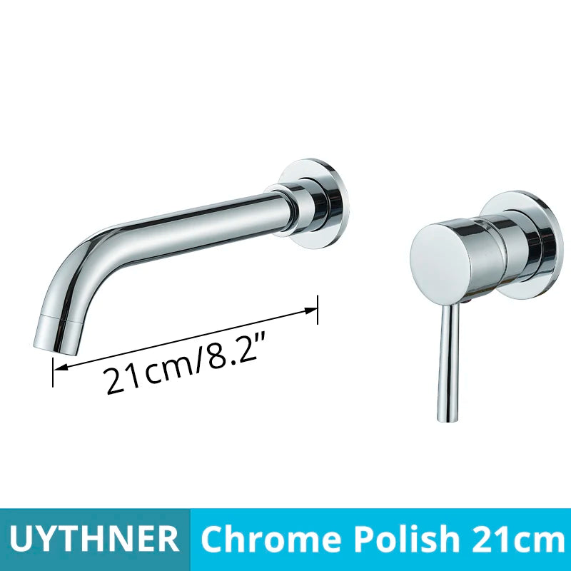 Brushed Gold/Black Basin Faucet Concealed Wall Mounted For Bathroom Faucets Bath Basin Sink Tap Bathtub Hot And Cold Water Mixer