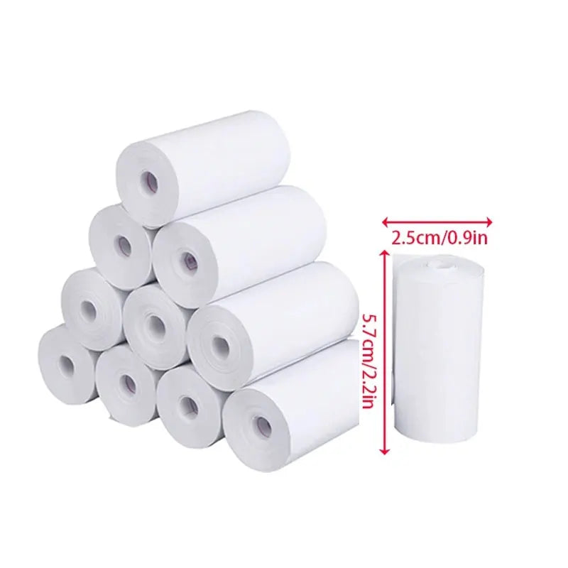 12Rolls 57x25 MM Thermal Paper White Children Camera Instant Print Kids Camera Printing Paper Replacement Accessories Parts