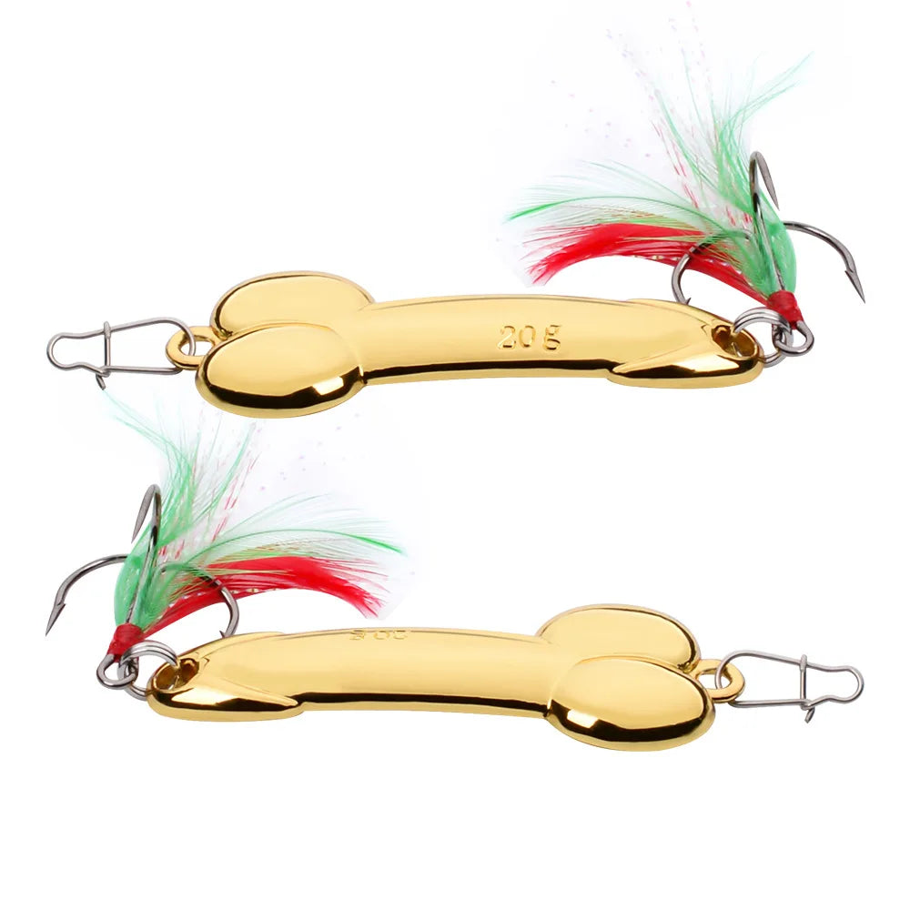 PRO BEROS Metal VIB Lure Sequins Bait Gold Spoon Penis Fishing Lures Artificial Bait Tackle Fishing Spinner Blade for Bass