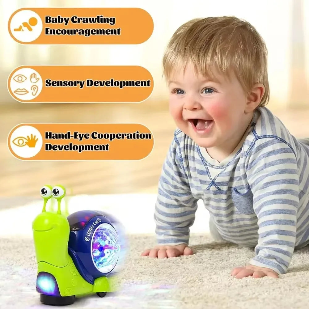 Electric Children's Toy Snail Doll With Cute And Interesting Design, Sound And Light Swing, Automatic Walking To Avoid Obstacles