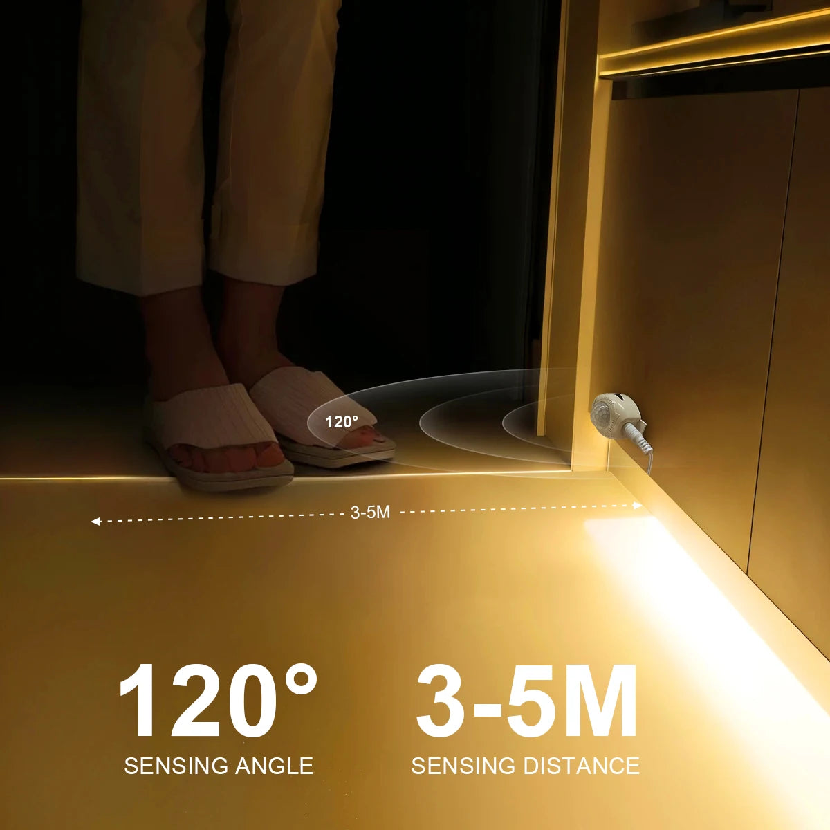 USB 5V PIR Motion Sensor LED Strip Light Tape Waterproof Under Bed Night Light Sensor Lamp For Room Kitchen Cabinet Backlight