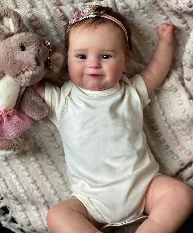 50 cm Silicone Reborn Baby Girl Doll bebe reborn Soft/Blue Eyes/Newborn Baby for/dolls real hair/Christmas Gifts for Girls