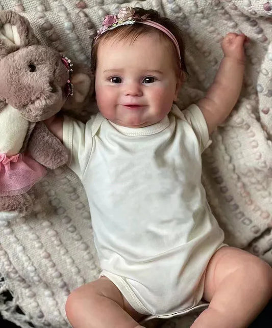 50 cm Silicone Reborn Baby Girl Doll bebe reborn Soft/Blue Eyes/Newborn Baby for/dolls real hair/Christmas Gifts for Girls