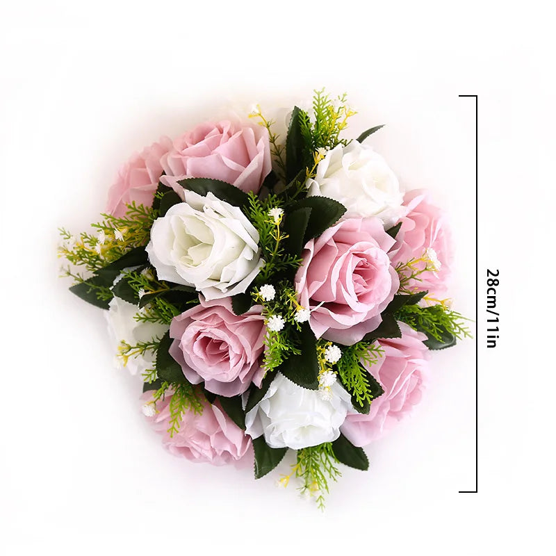Artificial Flower Balls Silk Rose Flower Ball Centerpiece Table Ornament Weddding Party Arrangements Roses Bouquet Home Decor