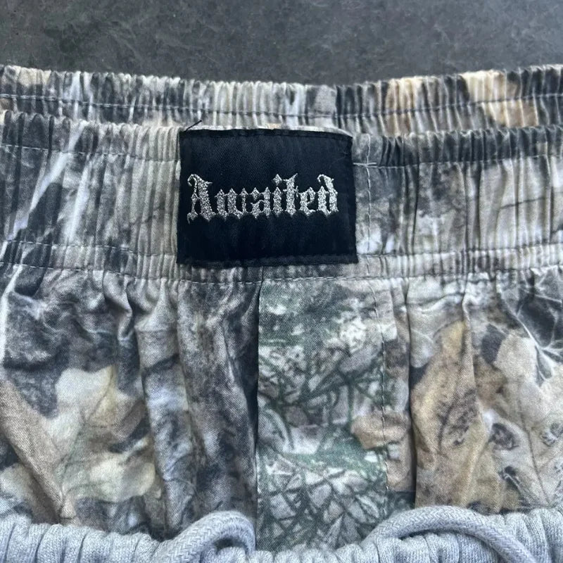 Y2K Retro Shorts Camouflage Pattern Double Waist Embroidered Streetwear Men Women Harajuku Hip Hop Casual Boxer Sports Shorts