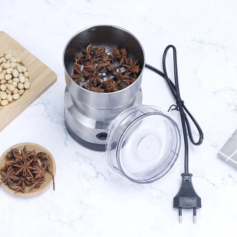Stainless Steel Electric Coffee Bean Grinder Nut Seed Herb Grind Spice Crusher Mill Blender With 4 BladesStainless Steel Electri