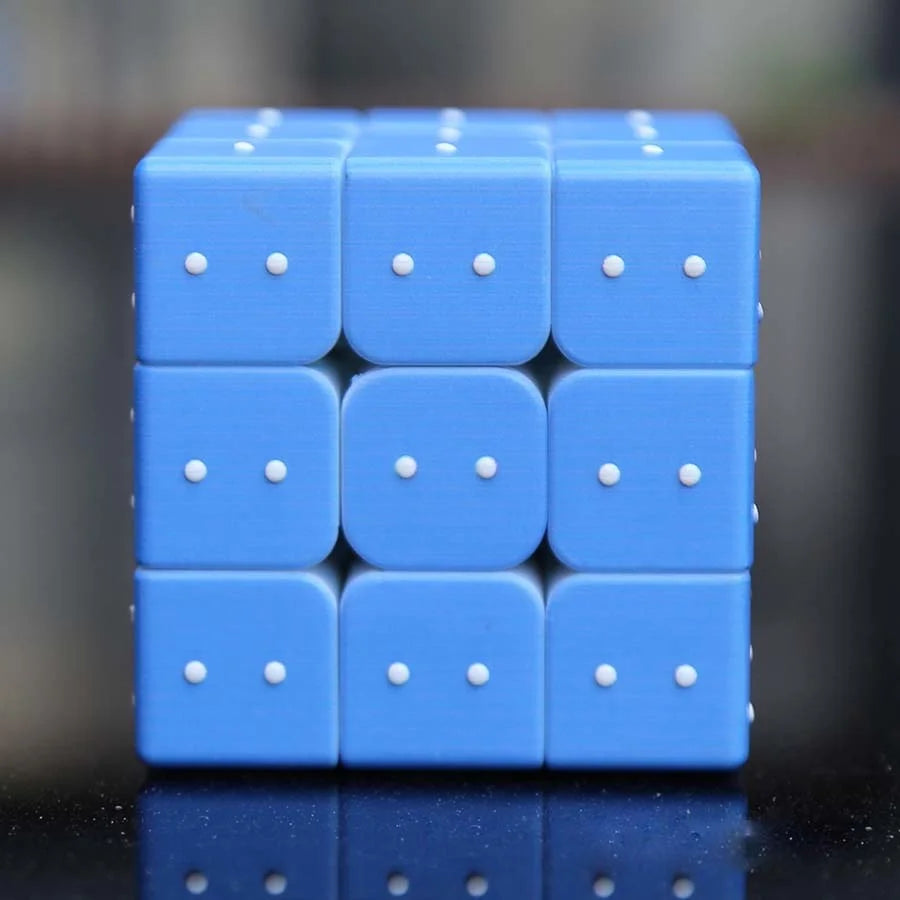 3X3 Blind Magic Cube Blue Stickerless Speed Educational Puzzle 3x3x3 Profissional Cubo Magico
