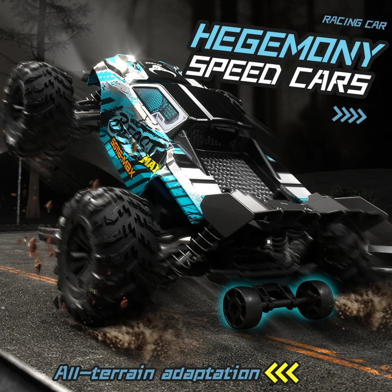 NEW 1:16 4WD RC Car 80KM/H Or 40KM/H With LED Lights Remote Control Cars Off-Road Control Trucks High Speed Drift Cars Kids Toys